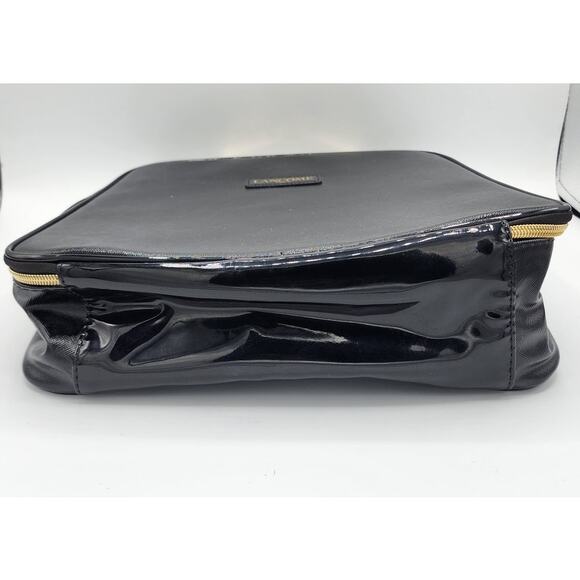 Lancome Paris Black & Gold Square Zip Around Cosmetic Bag Travel Case w/ Handle - Picture 9 of 10